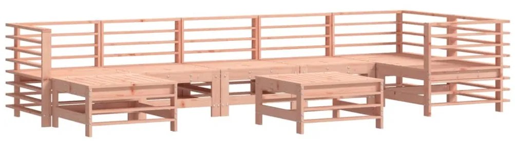 8 pcs conj. lounge jardim c/ almofadões madeira douglas maciça