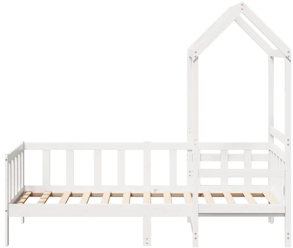 Conj. sofá-cama e banco c/ telhado 80x200cm pinho maciço branco