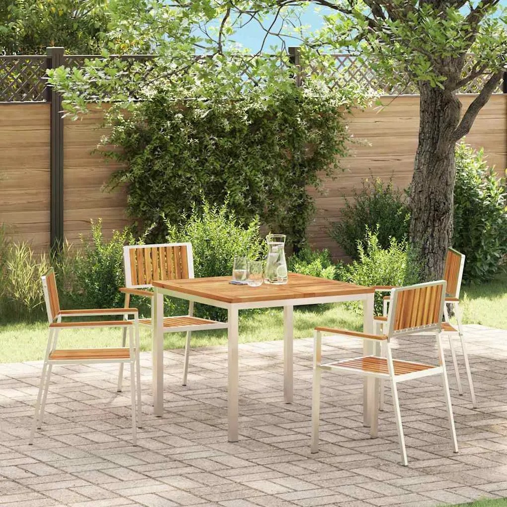 vidaXL Cadeira de Jardim 4 pcs Castanho Madeira de acácia maciça
