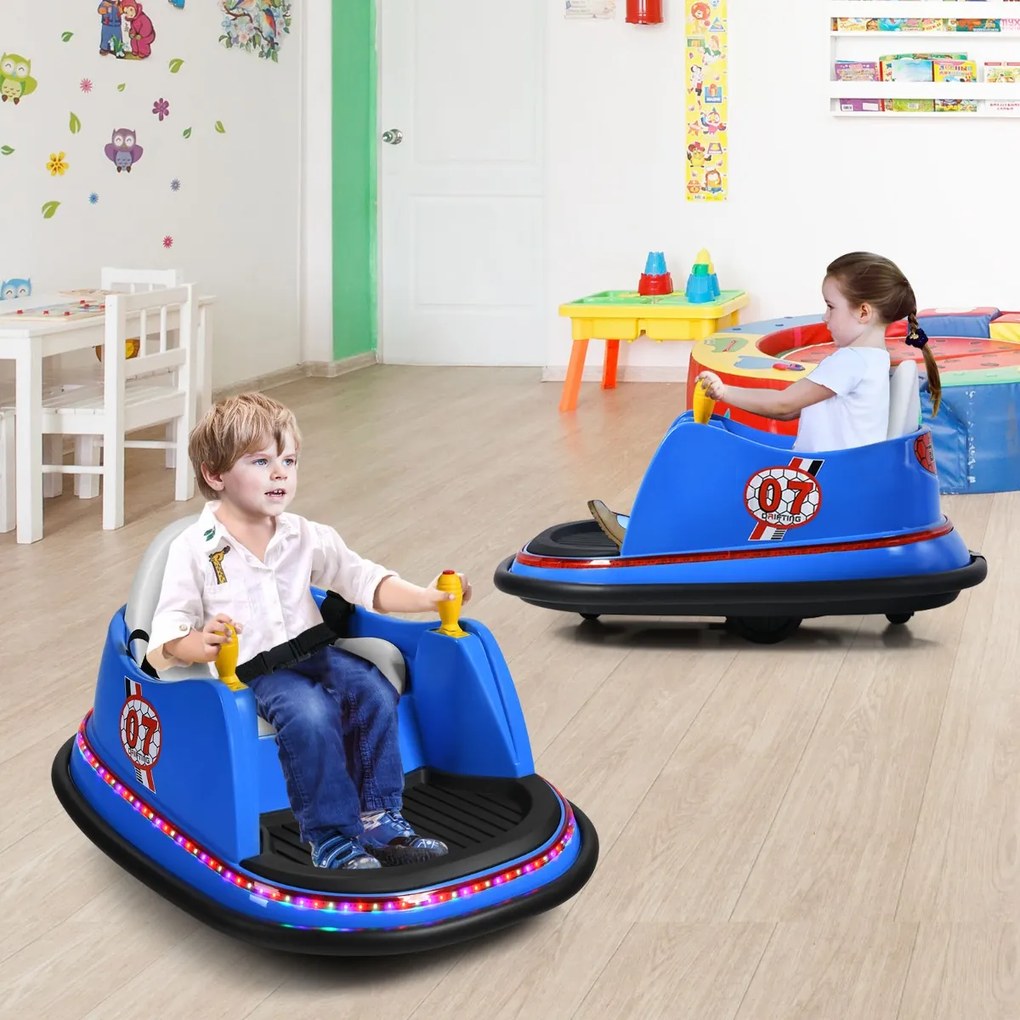 Carrinho de choque infantil 6V com controle remoto, círculo de giro de 360 ​​graus, 57 x 75 x 42 cm, rosa