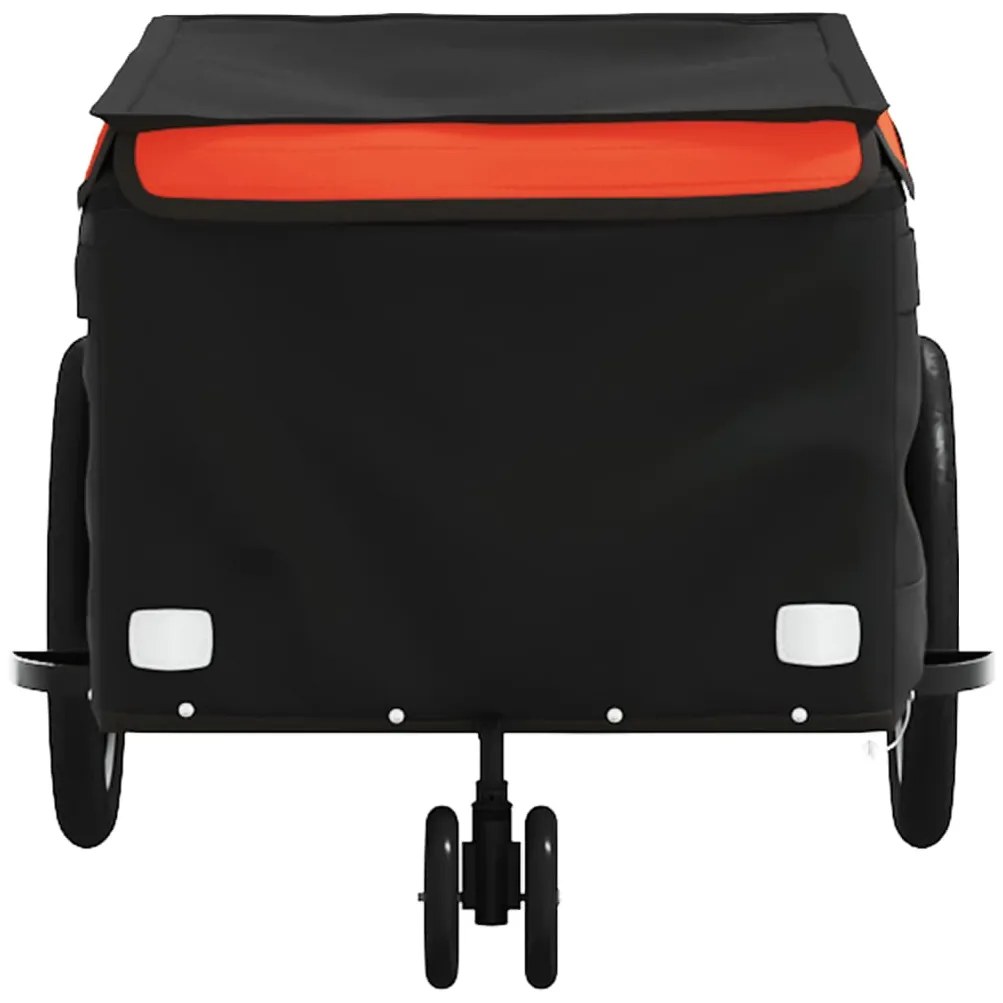 Reboque para bicicleta 30 kg ferro preto e laranja