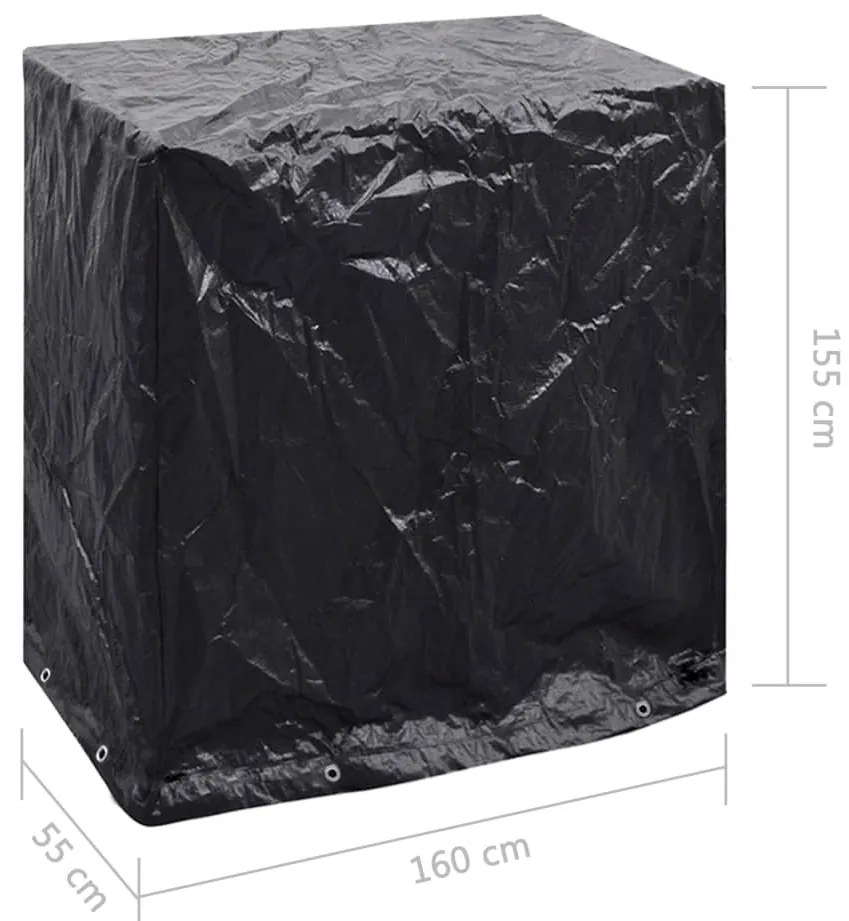 Capas mobiliário jardim 2 pcs mesa ténis 8 ilhós 160x55x182 cm