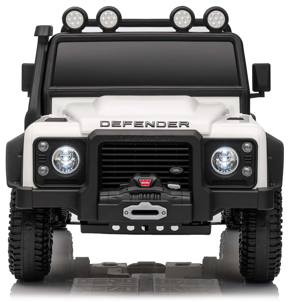 Jipe elétrico para crianças Land Rover Defender 110 SVX 12V, 4X4, luzes LED, bateria de lítio, licença ORIGINAL Branco