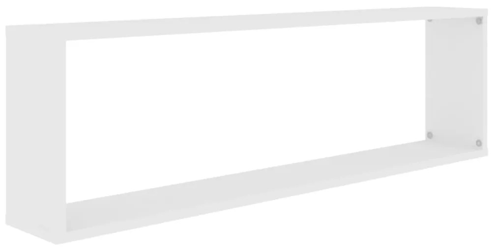 Prateleiras parede forma cubo 2 pcs derivados de madeira branco