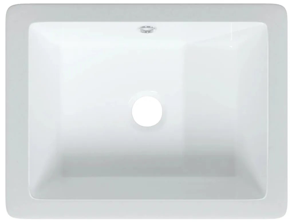 Lavatório casa de banho retangular 39x30x18,5cm cerâmica branco