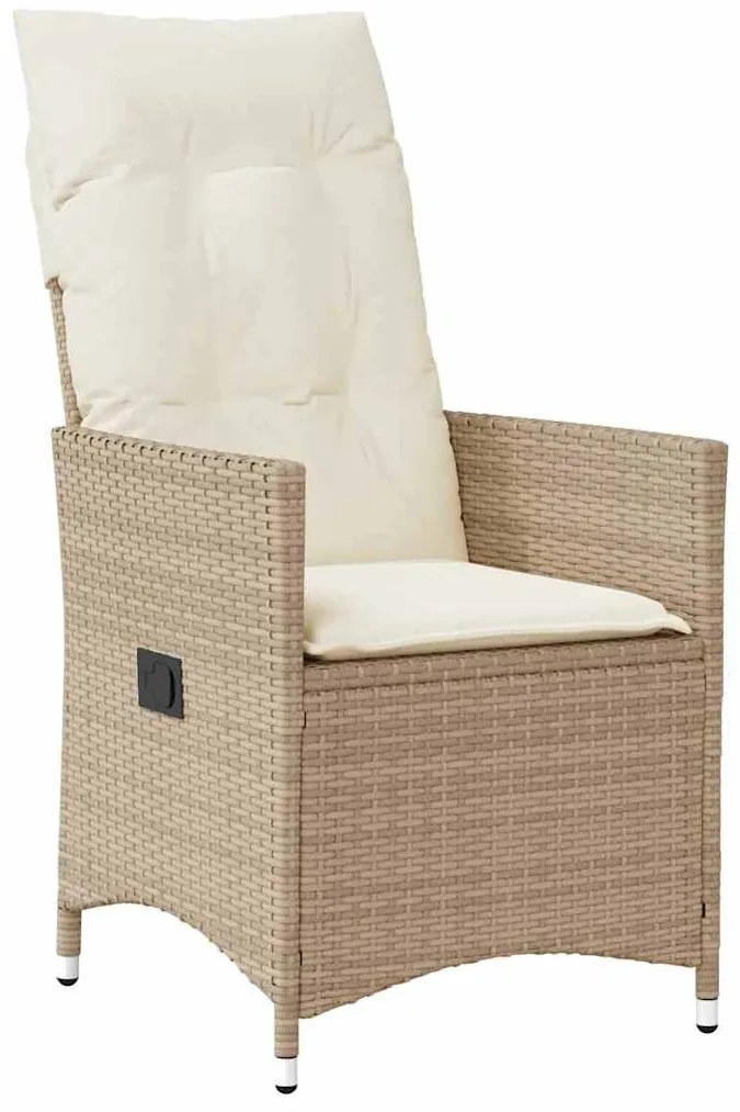 conjunto de jantar de jardim com 3 peças e almofadas em poli-rattan be