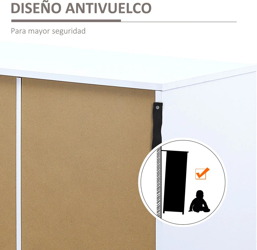 Aparador de Cozinha com 4 Portas Prateleiras Ajustáveis e Pés Metalico