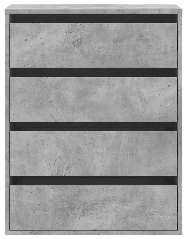 Cómoda com 4 Gavetas - 60x41x76 cm - derivados de madeira - cinzento c