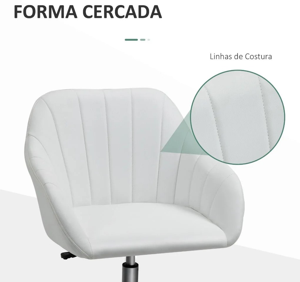 Cadeira Wek Ergonómica Giratória com Altura Ajustável - Branco – Desig