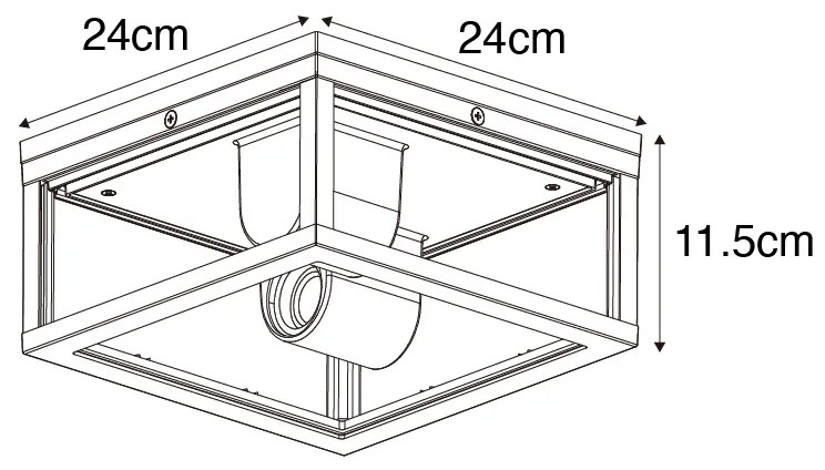 Luminária de teto industrial cor ferrugem IP44 2 luzes - Charlois
