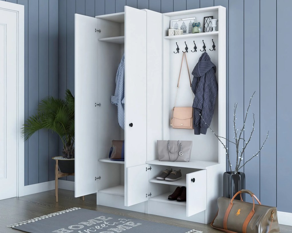 Hall Stand M5 – Branco – 119,6 cm x 182,8 cm x 37,3 cm