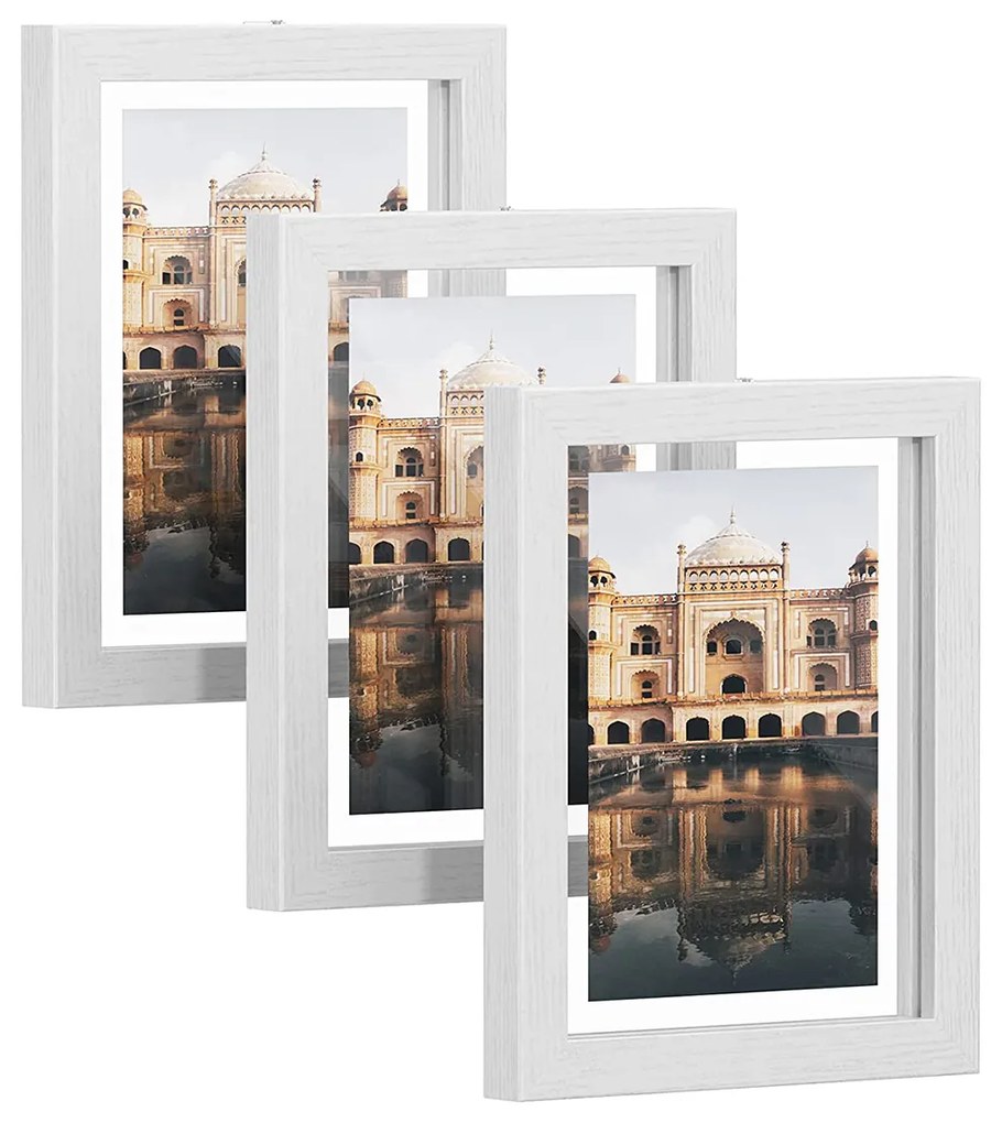 Conjunto de 3 molduras SONGMICS para quadros de 4x6 polegadas (4x6 polegadas), 5x7 polegadas (5x7 polegadas), 6x8 polegadas (6x8 polegadas), branco RPF357W01