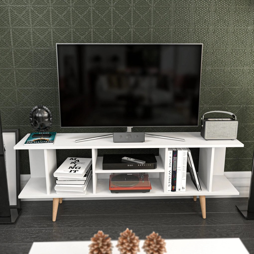 Móvel TV Akya – Branco – 160 cm x 35 cm x 38,6 cm