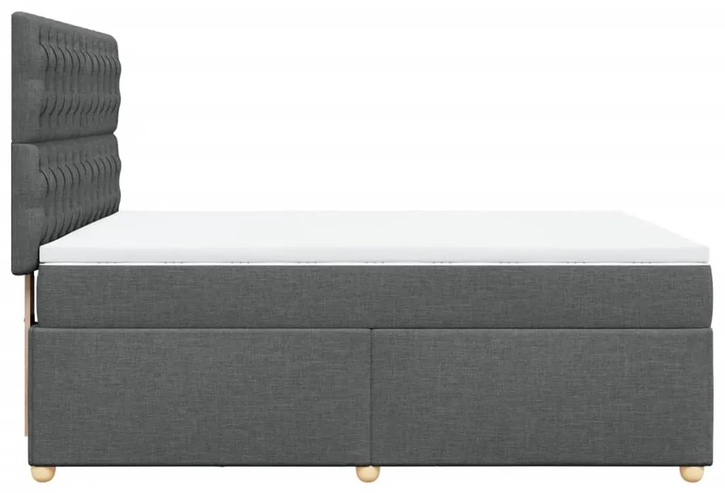 Cama com molas/colchão 140x190 cm tecido cinzento-escuro