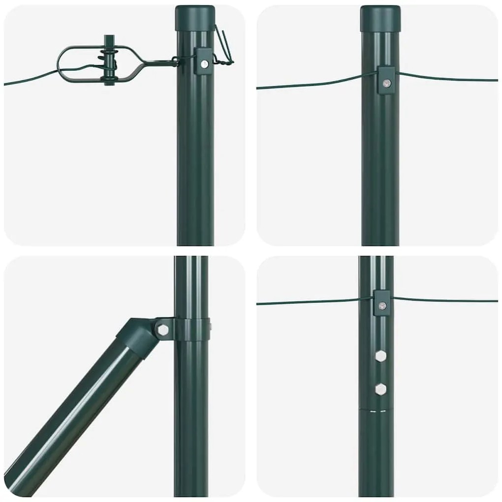 Postes de Cerca com Ponta - 26 peças Ø32 mm 140 cm em Aço Galvanizado