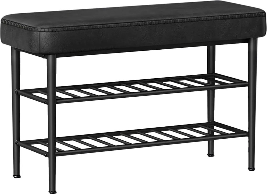 Banco entrada para sapatos Coleção EKHO 30 x 80 x 50 cm Preto