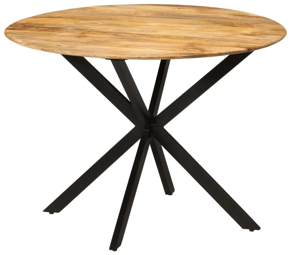Mesa de jantar Ø110x78 cm madeira de mangueira maciça e aço