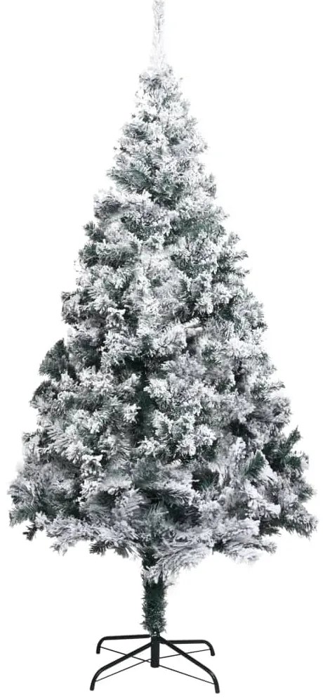 Árvore de Natal artificial c/ flocos de neve 240 cm PVC verde