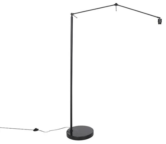 Candeeiro de pé preto com abat-jour de zebra 50 cm - Editor Moderno