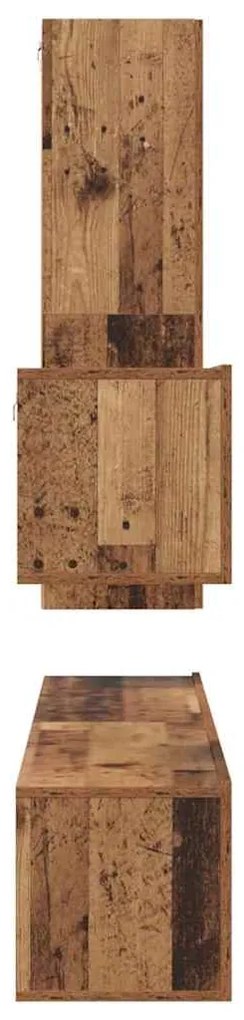 Conjunto de móvel de TV 4 pcs Madeira antiga 30.5 x 30 x 110 cm