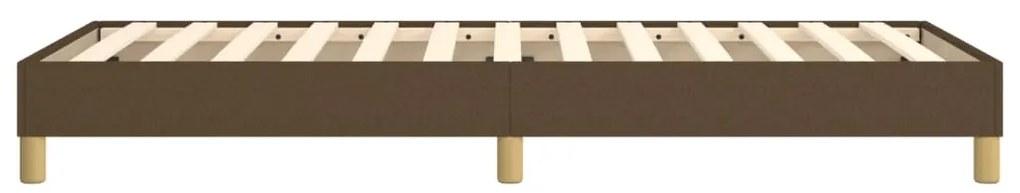 Estrutura de cama sem colchão 90x190 cm tecido castanho-escuro