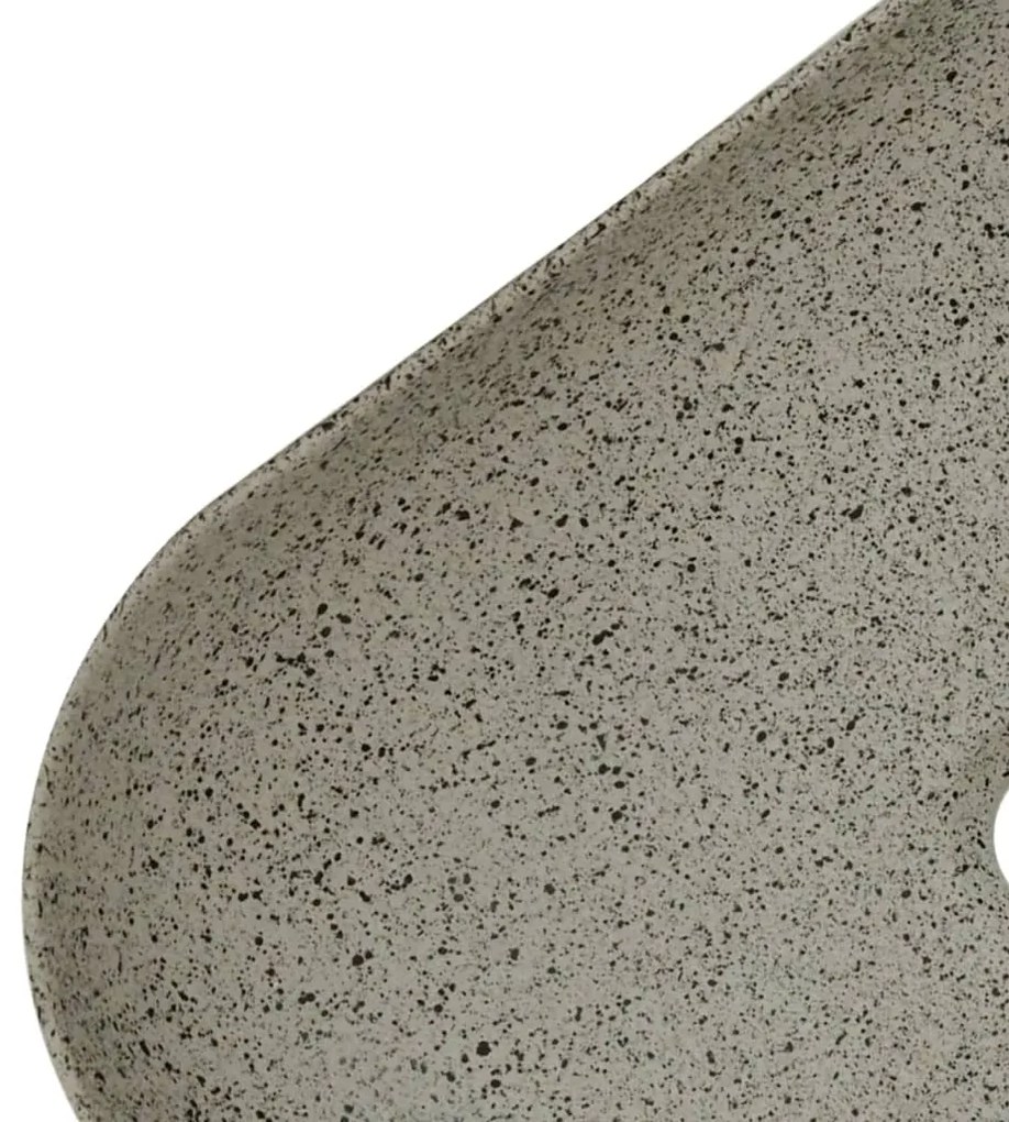 Lavatório de bancada retangular 48x37,5x13,5 cm cerâmica cinza