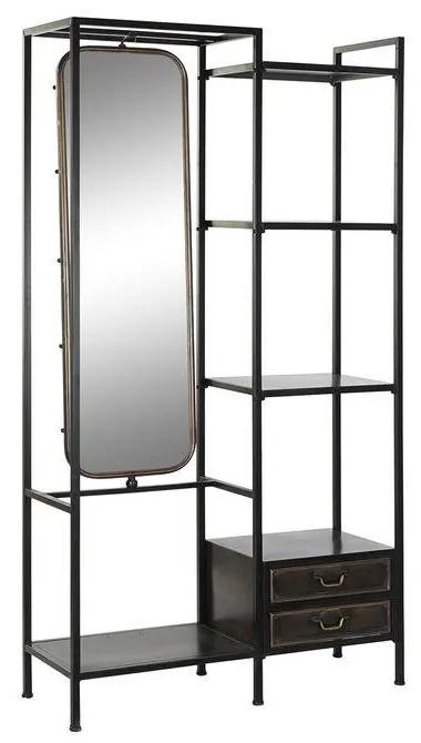 Estantes DKD Home Decor Preto Metal Espelho (100 x 35 x 185 cm)