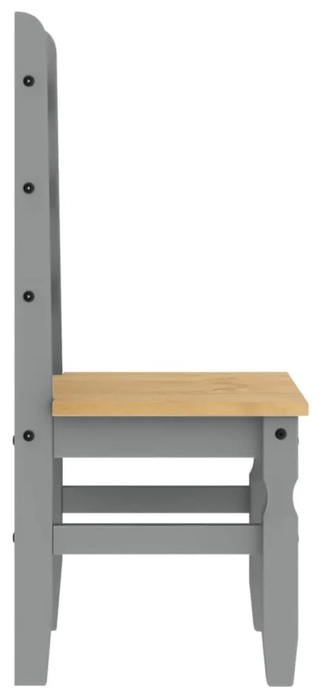 Cadeiras de jantar 2 pcs Corona 42x47x107 cm pinho maciço cinza