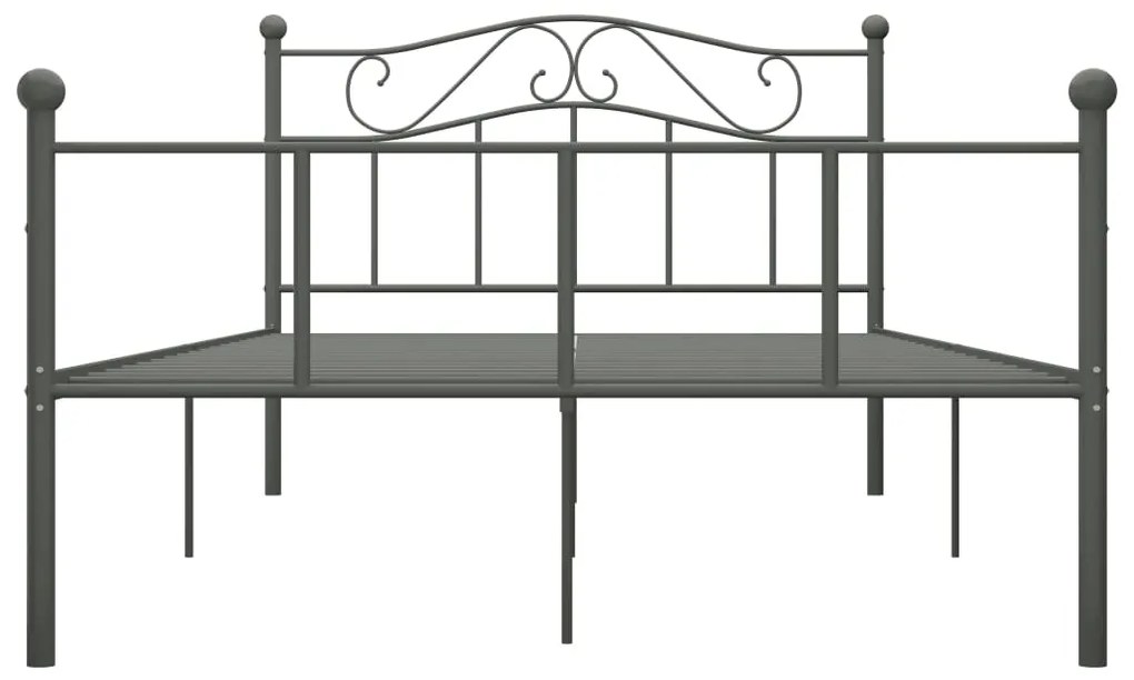 Estrutura de cama metal 140x200 cm cinzento