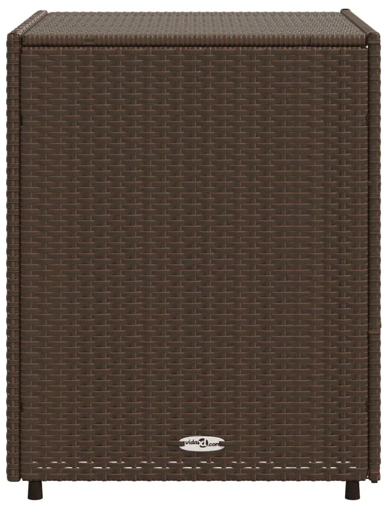 Armário de arrumação para jardim 55x59x69 cm vime PE castanho