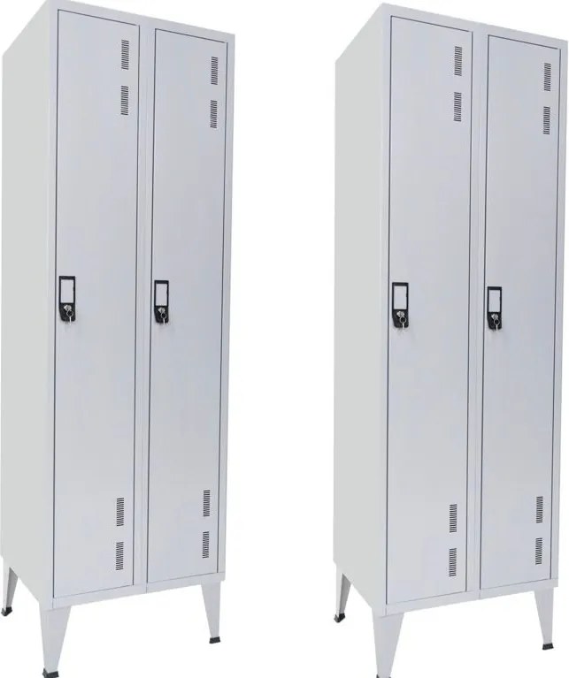 Pack 2 Cacifos Metálicos Duplo 2 Cacifos 1900x600x500 mm Standard - Normas NP 1116A