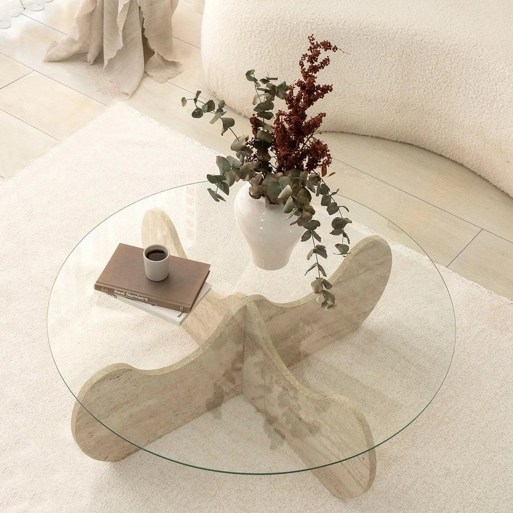 Mesa de Centro Himalayas – Travertino – Diâmetro 90 cm Altura 30 cm