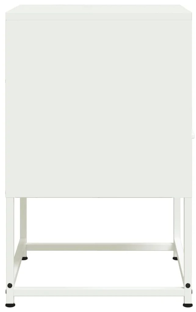 Mesas de cabeceira 2 pcs 36x39x60,5 cm aço branco