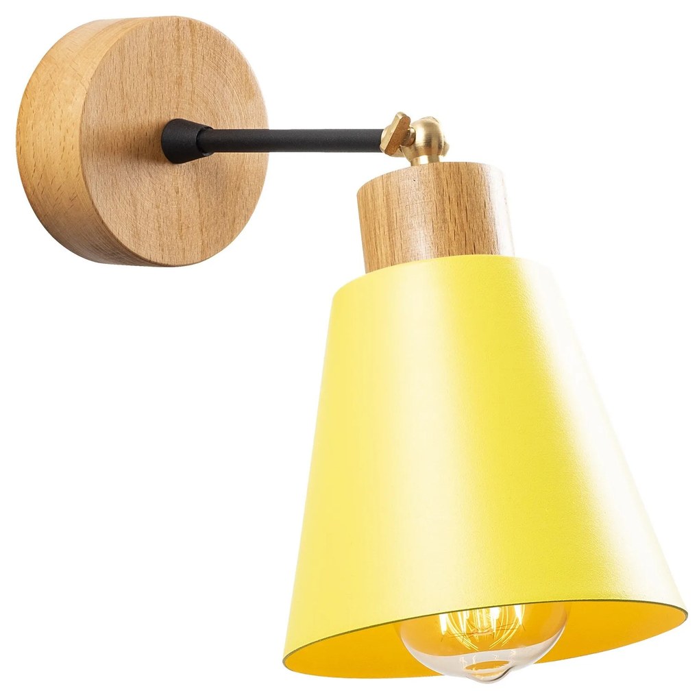 Candeeiro de Parede Manavgat – Amarelo – Diâmetro 14 cm x Altura 25 cm