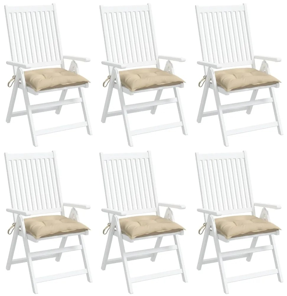 vidaXL Almofadões para móveis de paletes 6 pcs tecido oxford bege