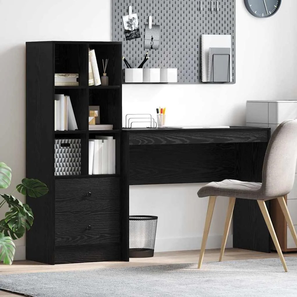 vidaXL Mesa com Armazenamento 2 pcs Carvalho preto 100 x 40 x 76 cm