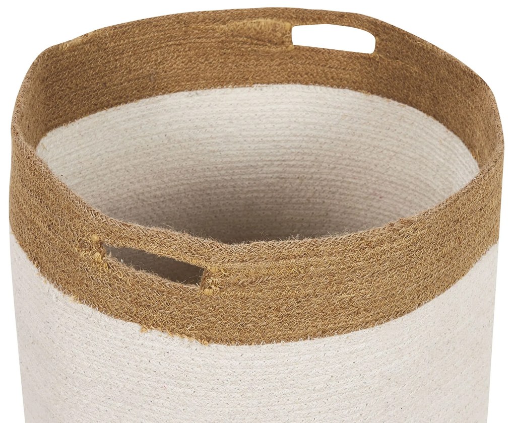 Conjunto de 2 cestos de algodão branco e creme KARDH Beliani