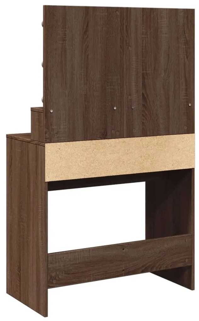 Toucador com LED 80x41x134,5 cm carvalho castanho