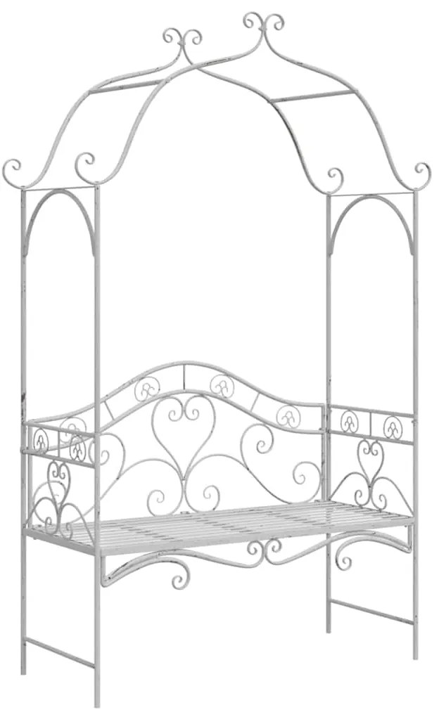 Banco Branco Metal 121 x 48 x 200 cm Inserções Decorativas