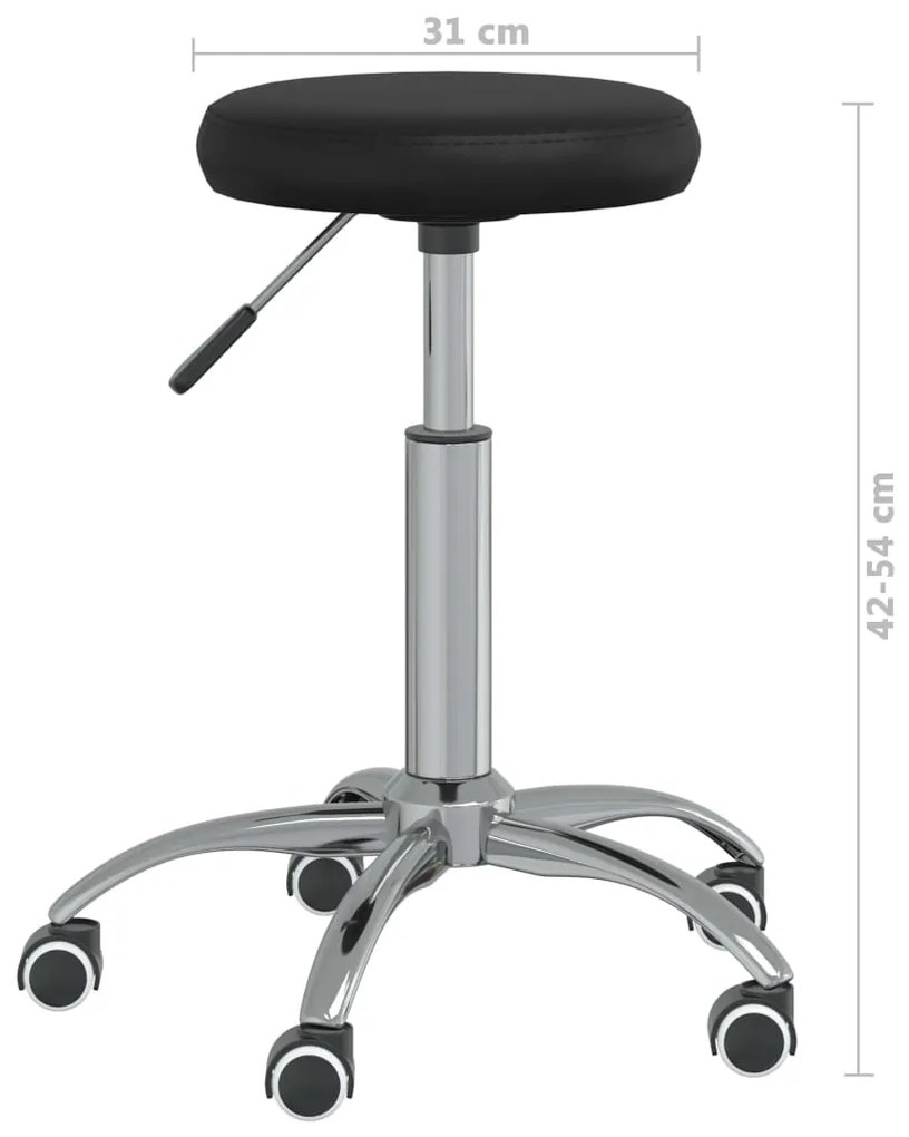 Cadeira de escritório giratória couro artificial preto