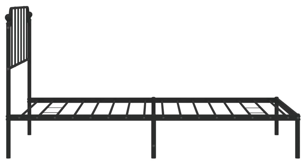 Estrutura de cama com cabeceira 107x203 cm metal preto