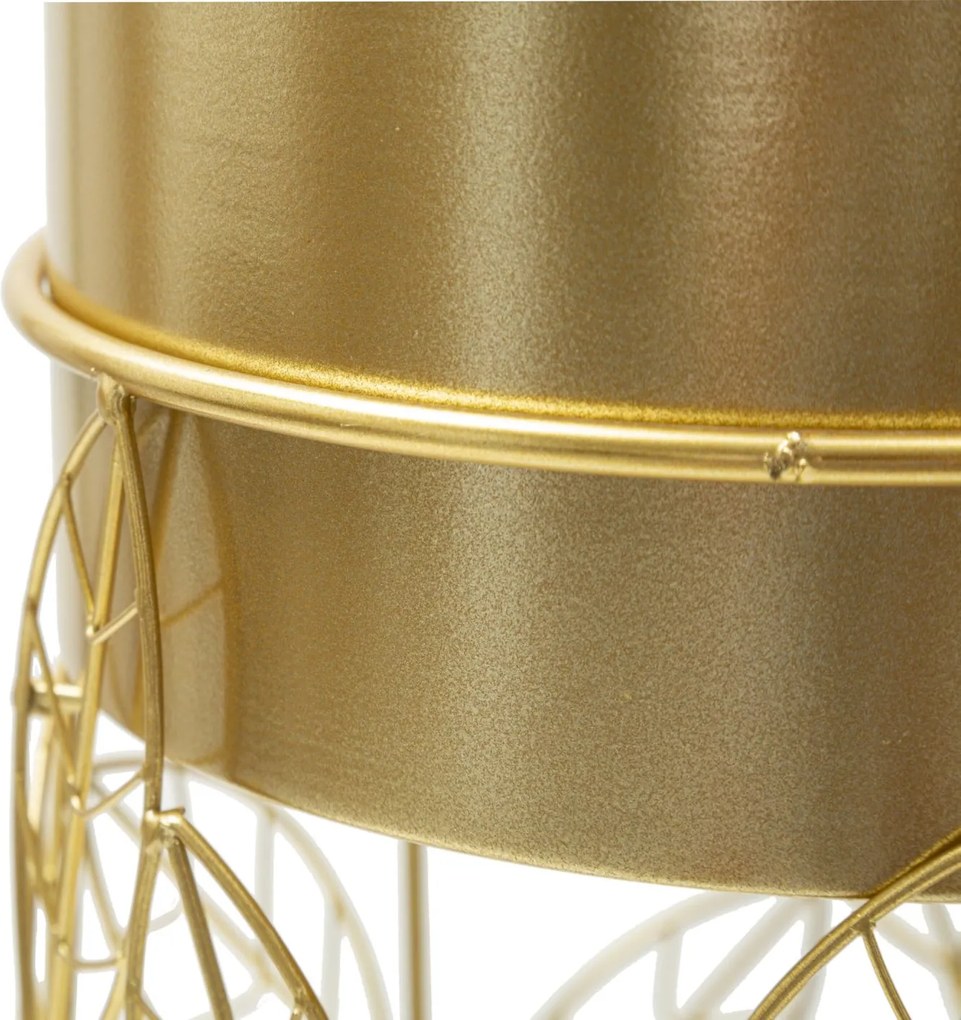 CONJUNTO DE 2 SUPORTES VASOS DOURADO Ø 23X43-20X36 CM (PLANTAS NÃO INCLUIDAS)