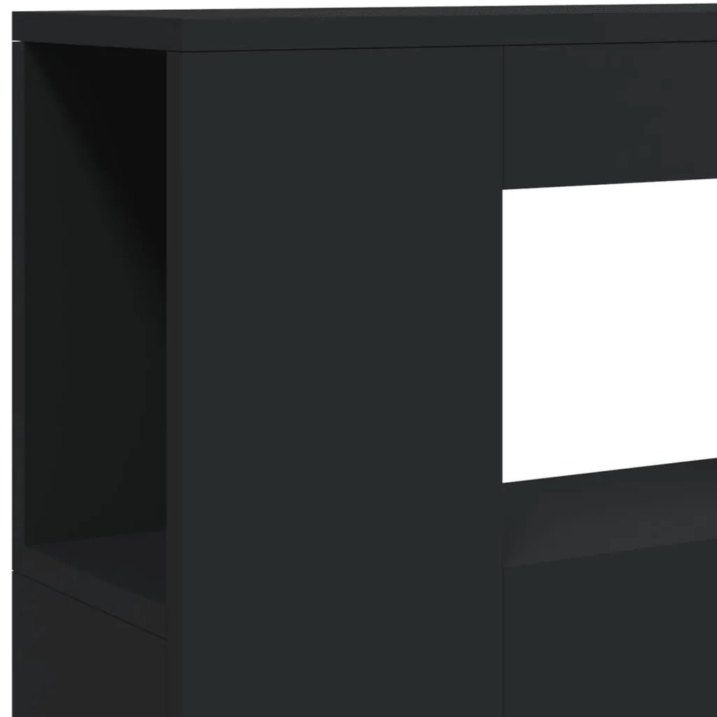 Cabeceira cama c/ LEDs 100x18,5x103,5 cm deriv. madeira preto
