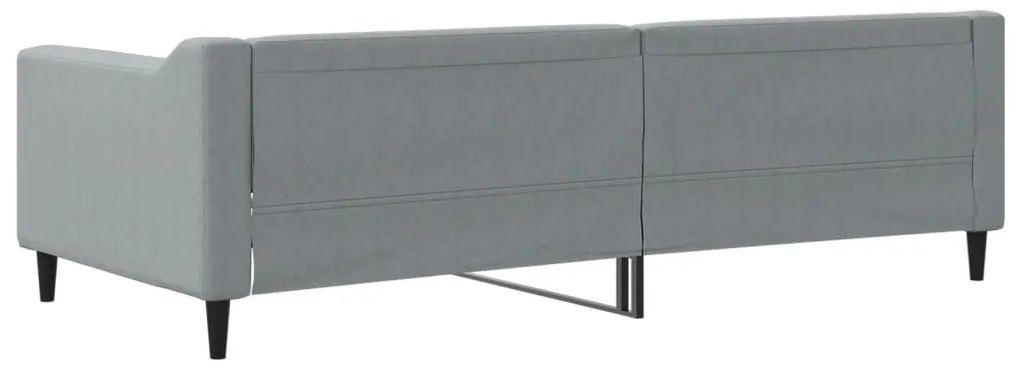 Sofá-cama 90x200 cm tecido cinzento-claro