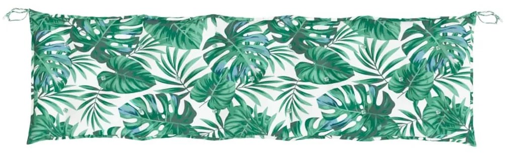 Almofadões banco jardim 2 pcs 180x50x7cm oxford padrão folhas