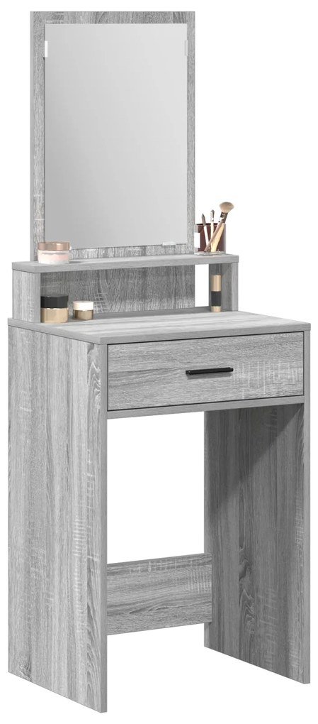 Mesa de Maquilhagem vidaXL com Gavetas Cinzento Sonoma 50x41x140 cm