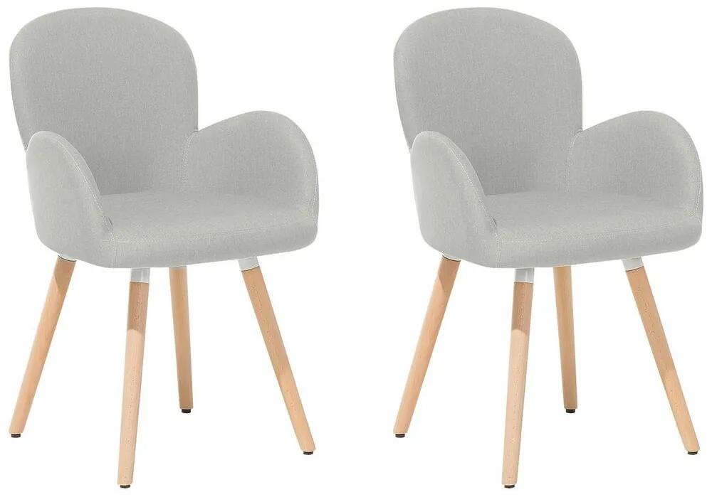 Conjunto de 2 cadeiras estofadas em cinzento claro BROOKVILLE Beliani