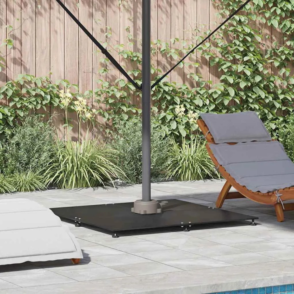 vidaXL Base para chapéu de sol Preto 100 x 100 x 4 cm Aço