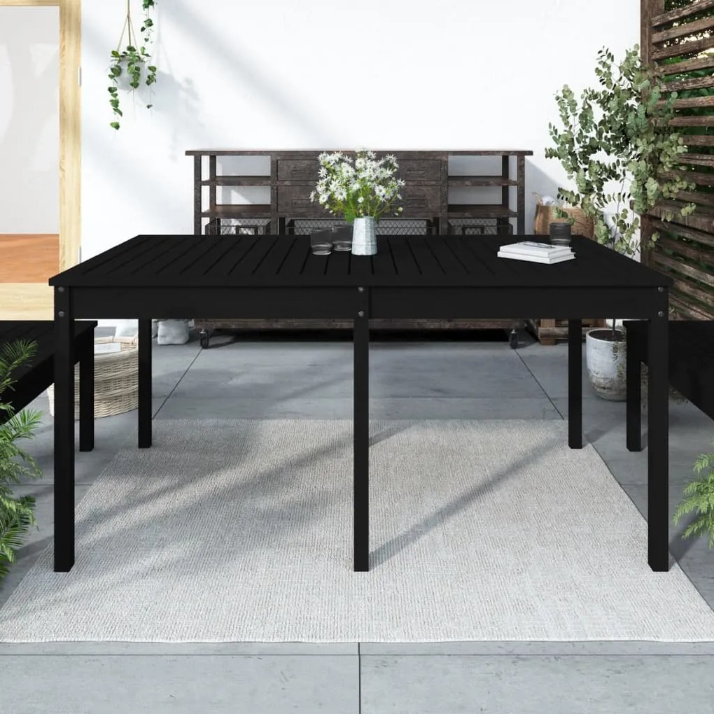 vidaXL Mesa de jardim 159,5x82,5x76 cm madeira de pinho maciça preto