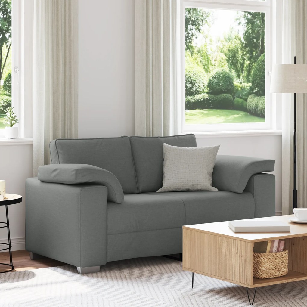 Sofá Loveseat vidaXL Cinza Escuro 120 cm Tecido